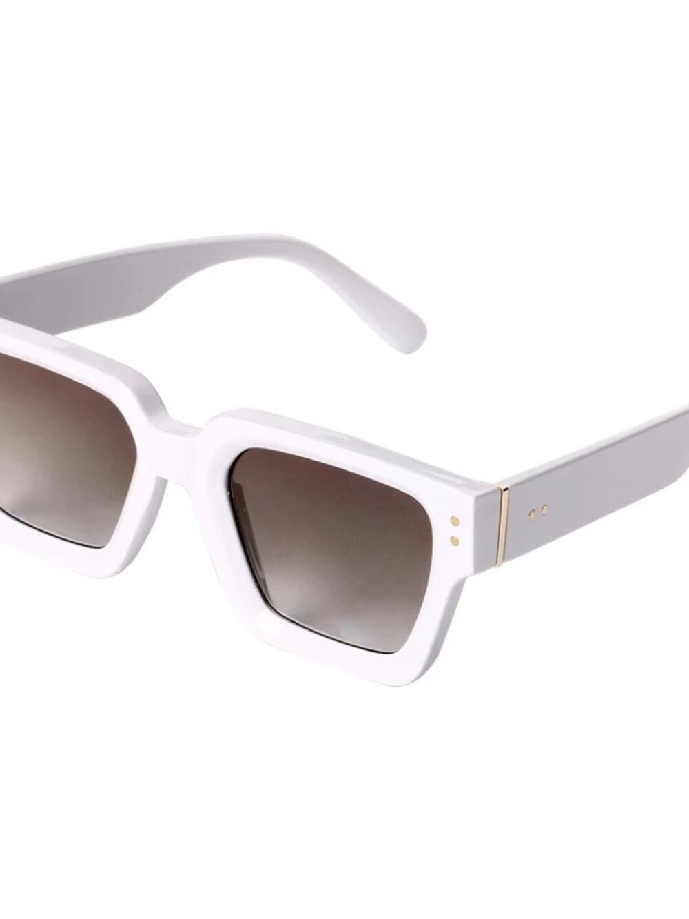 Unisex White Sunglasses Square